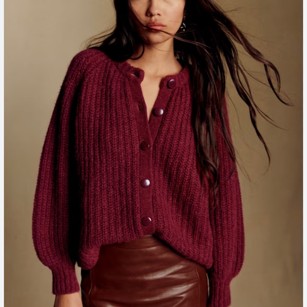 Sezane Emile Cardigan Garnet - Size M